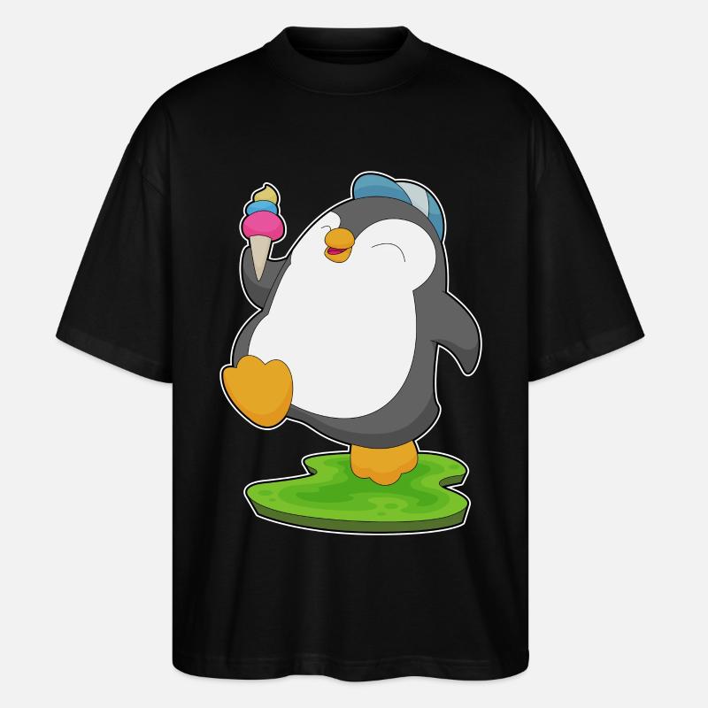 Pinguin Waffeleis - Stanley/Stella Oversized Unisex Bio T-Shirt Blaster 2.0 - Schwarz