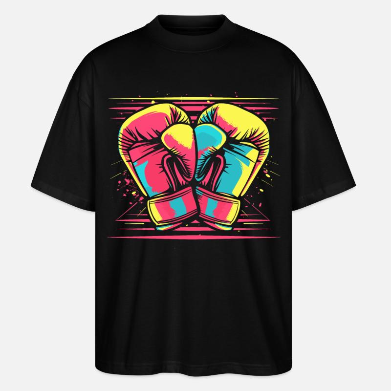 Boxhandschuhe Comic Look - Stanley/Stella Oversized Unisex Bio T-Shirt Blaster 2.0 - Schwarz