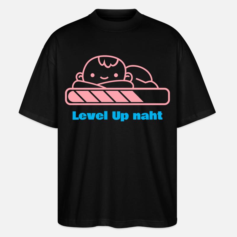 Level Up, Bald-Papa! - Stanley/Stella Oversized Unisex Bio T-Shirt Blaster 2.0 - Schwarz