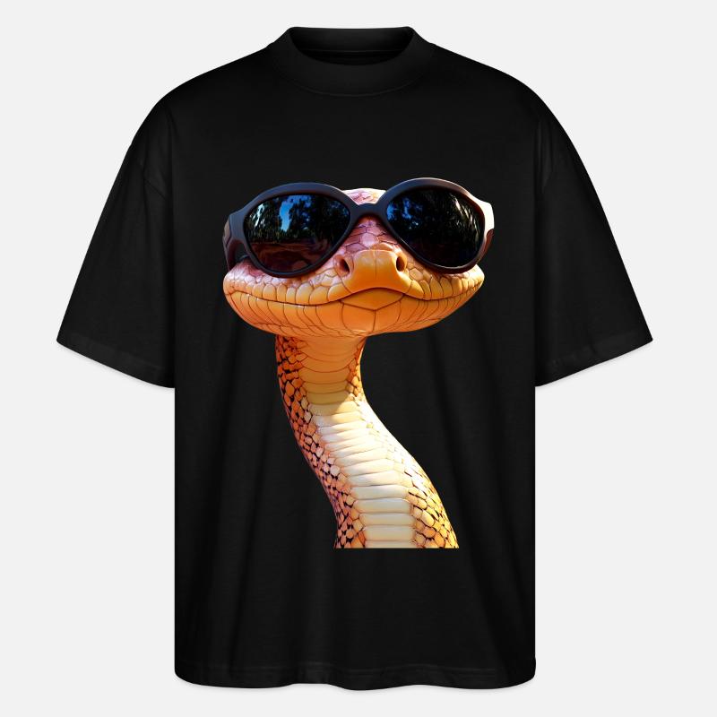 Schlange Python Kobra Mamba Klapperschlange Snake - Stanley/Stella Oversized Unisex Bio T-Shirt Blaster 2.0 - Schwarz