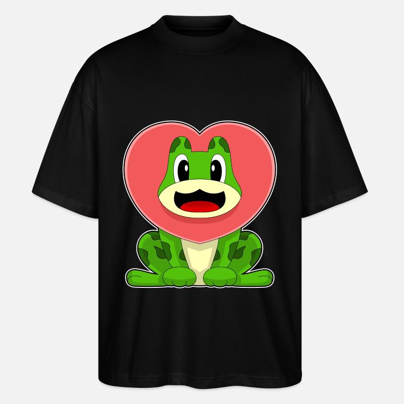 Frog Heart - Stanley/Stella Oversized Unisex Organic T-shirt Blaster 2.0 - black
