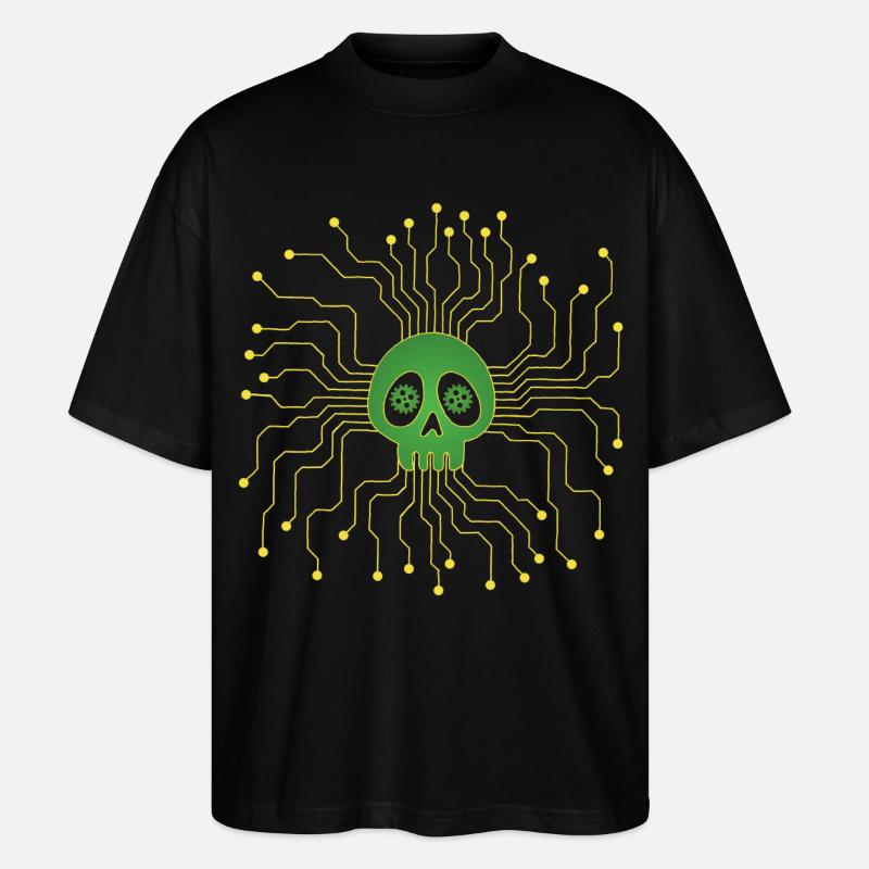 Microprocessor skull - Stanley/Stella Oversized Unisex Organic T-shirt Blaster 2.0 - black