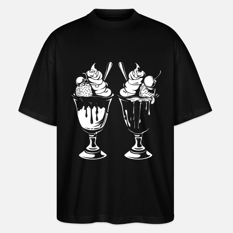 Eisbecher Grafik - Stanley/Stella Oversized Unisex Bio T-Shirt Blaster 2.0 - Schwarz