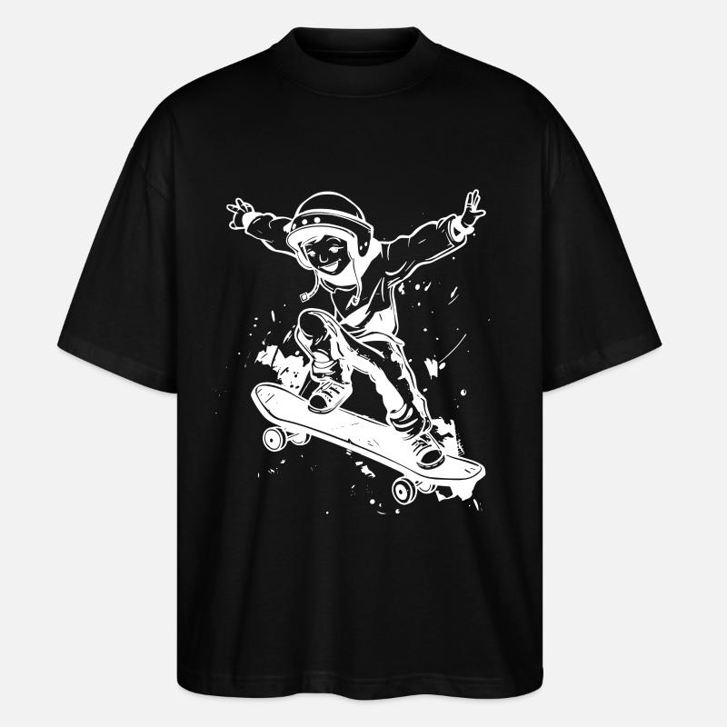 Skateboard Junge - Stanley/Stella Oversized Unisex Bio T-Shirt Blaster 2.0 - Schwarz