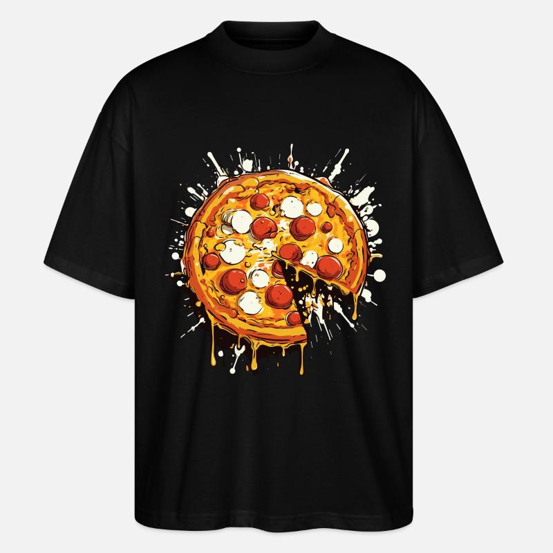 Pizza Grafik - Stanley/Stella Oversized Unisex Bio T-Shirt Blaster 2.0 - Schwarz