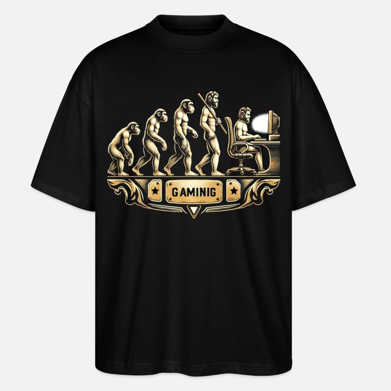 Évolution du rétro du jeu - T-shirt bio Blaster 2.0 coupe oversize Stanley/Stella Unisexe - noir