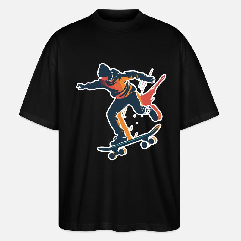Skateboarder Grafik - Stanley/Stella Oversized Unisex Bio T-Shirt Blaster 2.0 - Schwarz