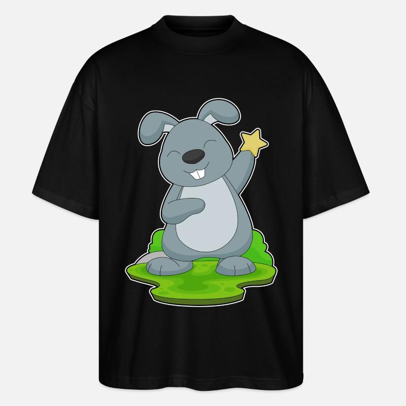 Hase Stern - Stanley/Stella Oversized Unisex Bio T-Shirt Blaster 2.0 - Schwarz