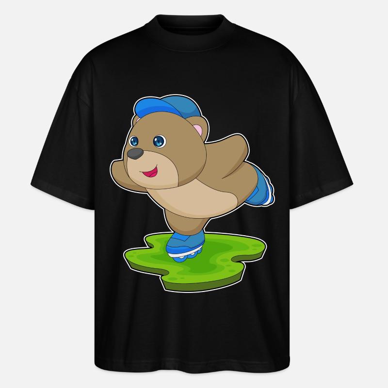 Bär Inline skating Rollschuhe - Stanley/Stella Oversized Unisex Bio T-Shirt Blaster 2.0 - Schwarz