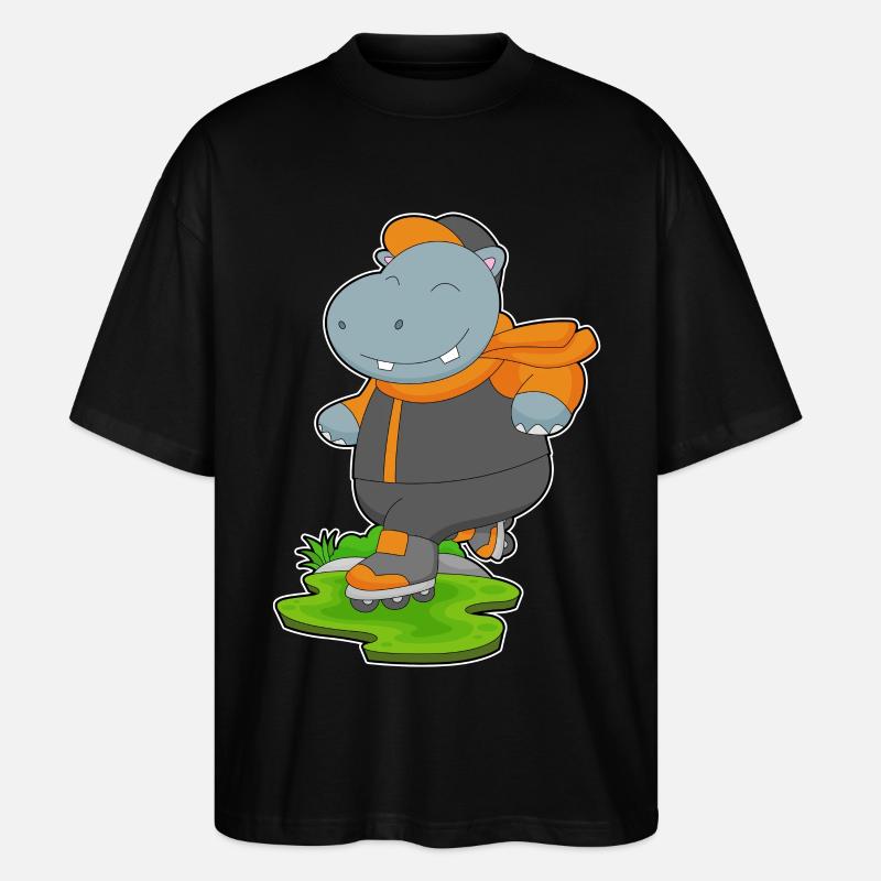 Nilpferd Inline skating Inline skates - Stanley/Stella Oversized Unisex Bio T-Shirt Blaster 2.0 - Schwarz