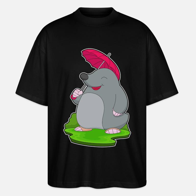 Maulwurf Regen Regenschirm - Stanley/Stella Oversized Unisex Bio T-Shirt Blaster 2.0 - Schwarz