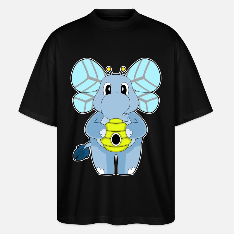 Elefant Biene - Stanley/Stella Oversized Unisex Bio T-Shirt Blaster 2.0 - Schwarz