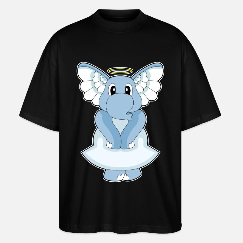 Éléphant Ange Ange Ailes - T-shirt bio Blaster 2.0 coupe oversize Stanley/Stella Unisexe - noir