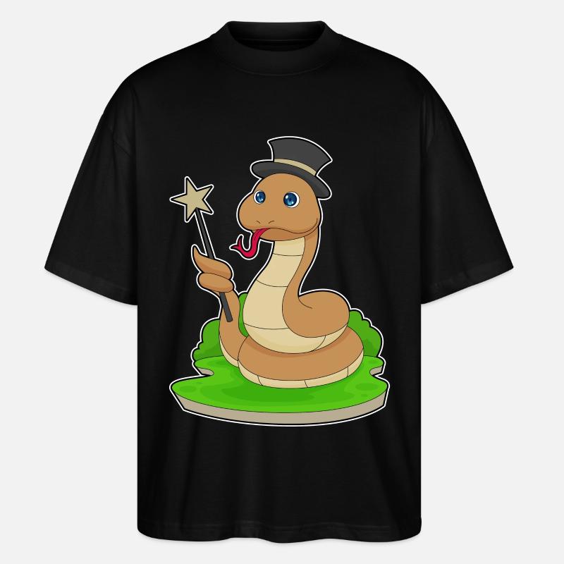 Serpent Sorcier Baguette - T-shirt bio Blaster 2.0 coupe oversize Stanley/Stella Unisexe - noir