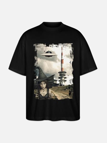 UFO Brocken im Harz - Stanley/Stella Oversized Unisex Bio T-Shirt Blaster 2.0 - Schwarz