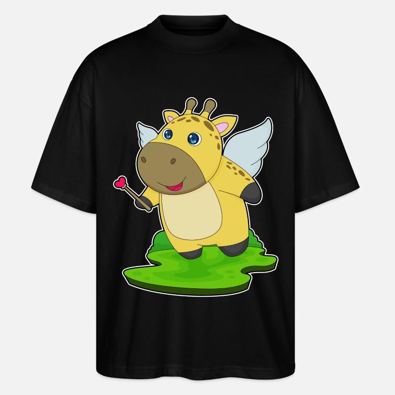 Baguette de fée girafe - T-shirt bio Blaster 2.0 coupe oversize Stanley/Stella Unisexe - noir