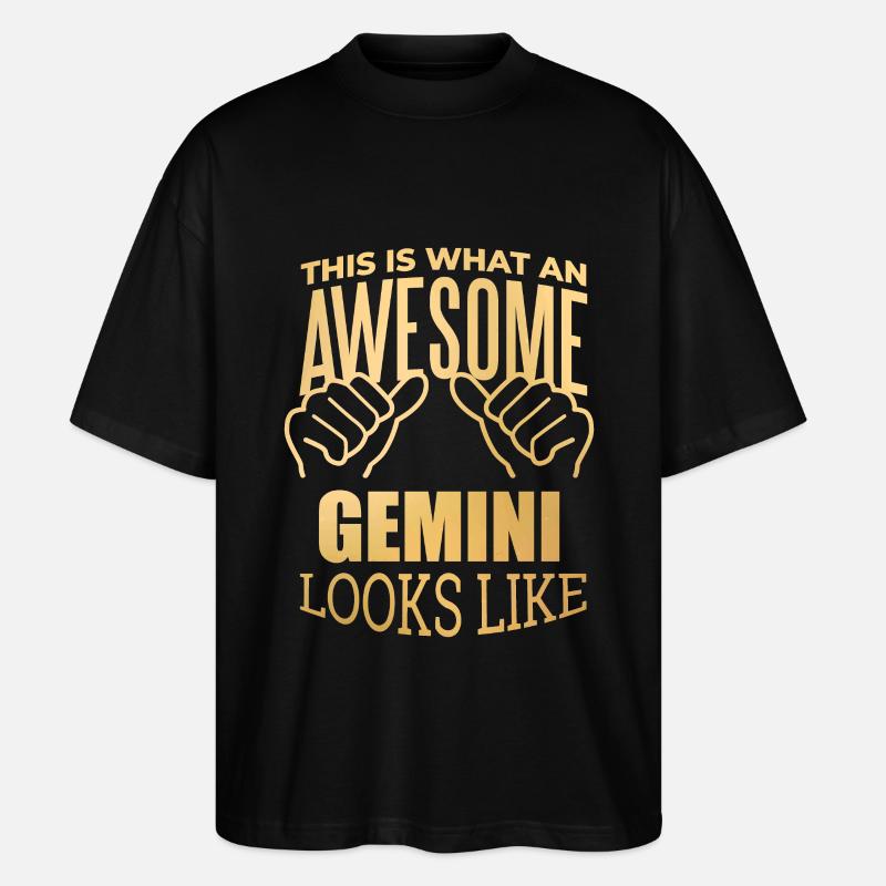 Zwillinge - Stanley/Stella Oversized Unisex Bio T-Shirt Blaster 2.0 - Schwarz