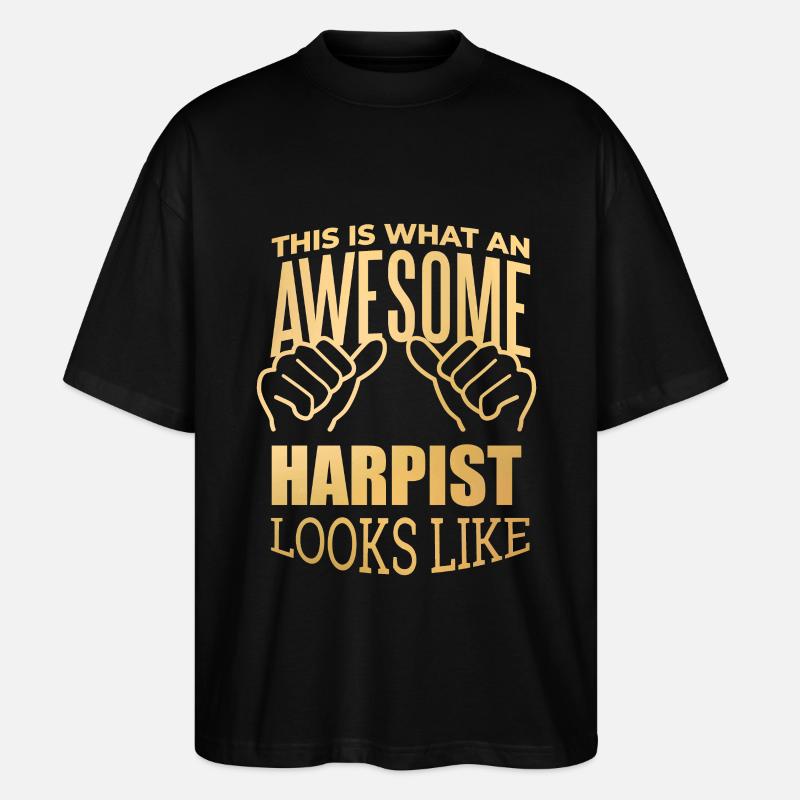 Harfe - Stanley/Stella Oversized Unisex Bio T-Shirt Blaster 2.0 - Schwarz