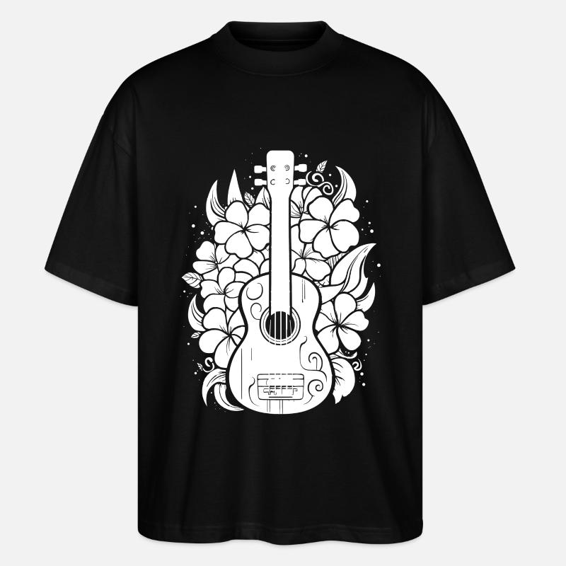 Cartoon Ukulele - Stanley/Stella Oversized Unisex Bio T-Shirt Blaster 2.0 - Schwarz