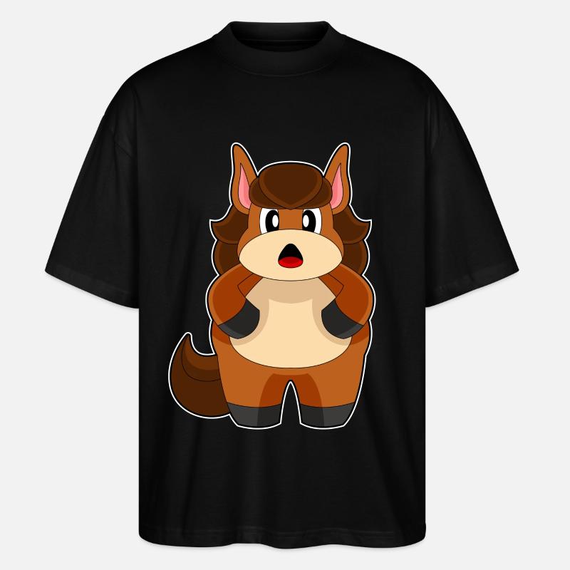 Pferd Dick - Stanley/Stella Oversized Unisex Bio T-Shirt Blaster 2.0 - Schwarz