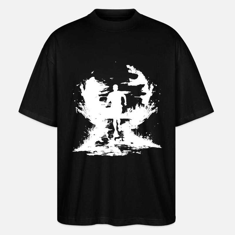 Marathon Junge Zeichnung - Stanley/Stella Oversized Unisex Bio T-Shirt Blaster 2.0 - Schwarz