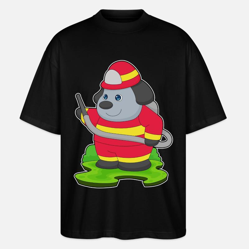 Chien pompier pompier brigade - T-shirt bio Blaster 2.0 coupe oversize Stanley/Stella Unisexe - noir