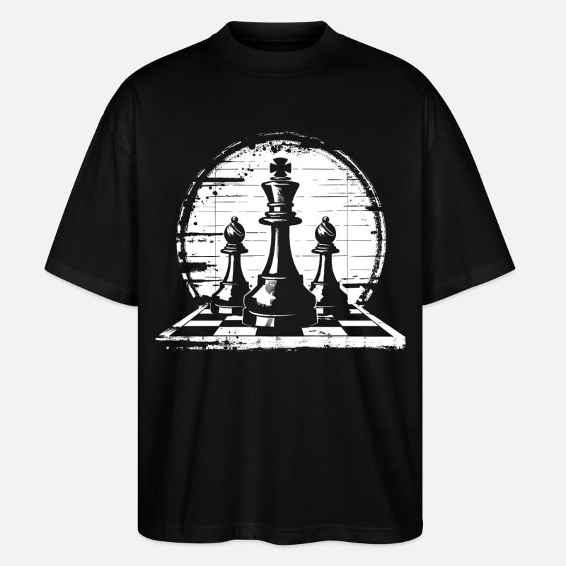 Graphiques de pièces d’échecs - T-shirt bio Blaster 2.0 coupe oversize Stanley/Stella Unisexe - noir