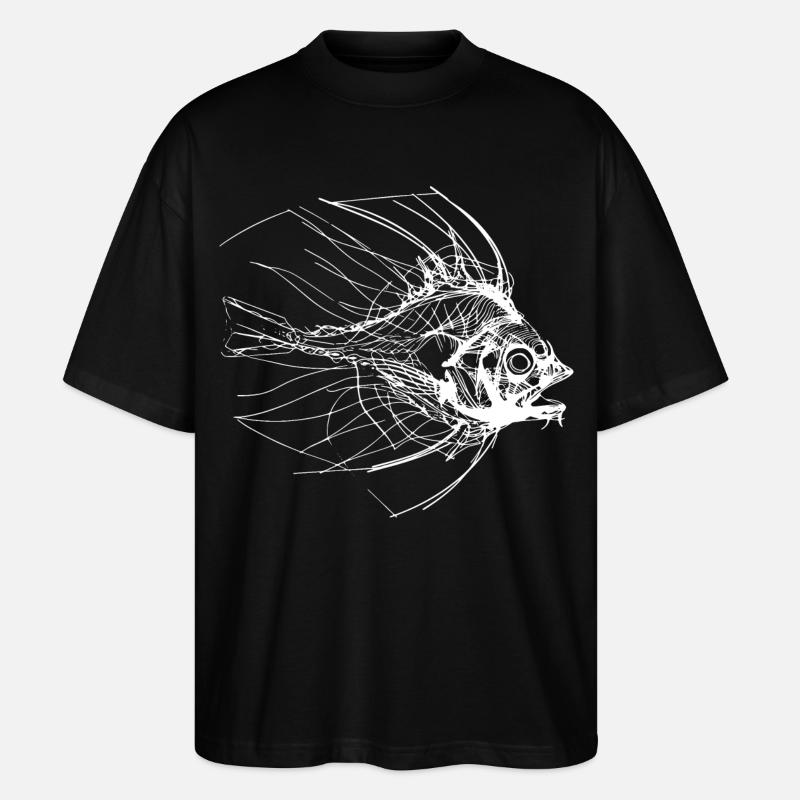 Fisch Skizze - Stanley/Stella Oversized Unisex Bio T-Shirt Blaster 2.0 - Schwarz