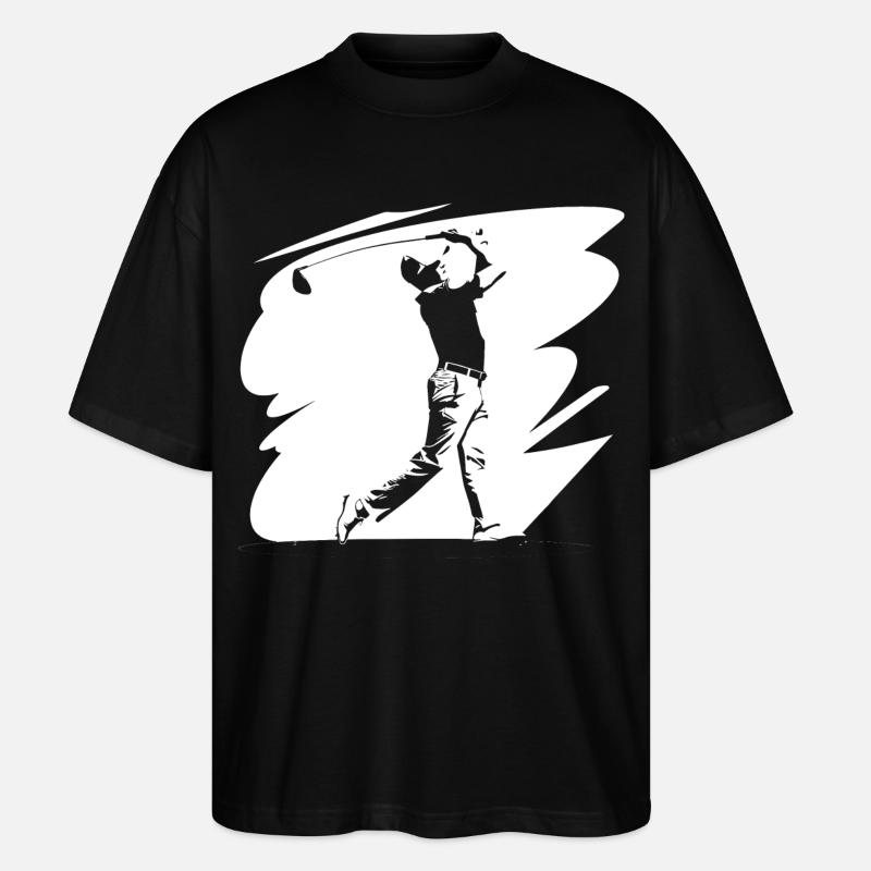 Golfer Skizze - Stanley/Stella Oversized Unisex Bio T-Shirt Blaster 2.0 - Schwarz