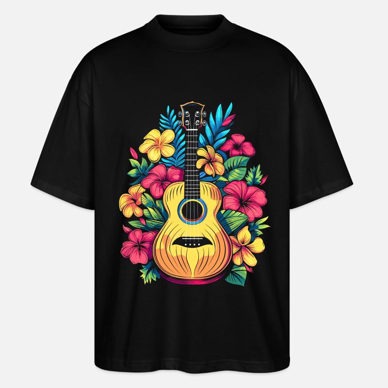 Ukulele Comic Look - Stanley/Stella Oversized Unisex Bio T-Shirt Blaster 2.0 - Schwarz