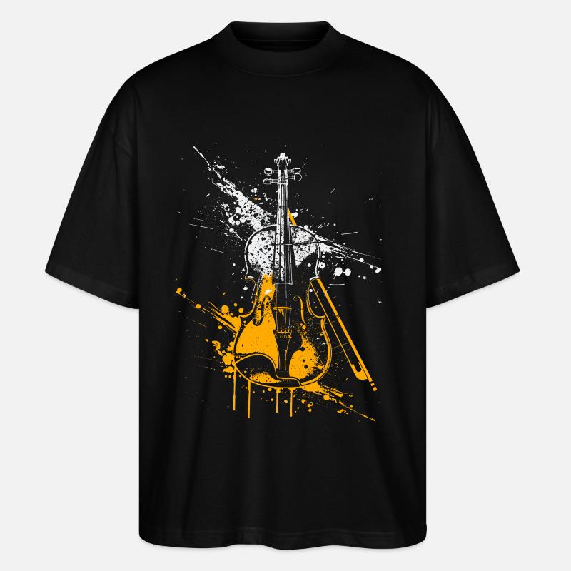 Geige Graffiti - Stanley/Stella Oversized Unisex Bio T-Shirt Blaster 2.0 - Schwarz