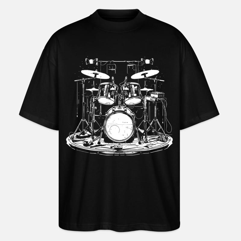 Schlagzeug - Stanley/Stella Oversized Unisex Bio T-Shirt Blaster 2.0 - Schwarz