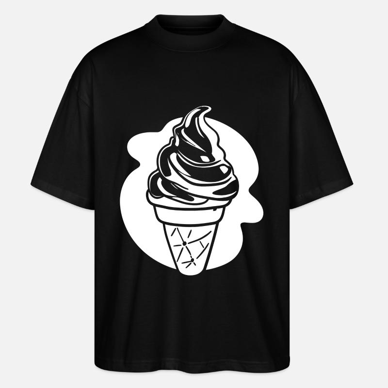 Eiscreme Zeichnung - Stanley/Stella Oversized Unisex Bio T-Shirt Blaster 2.0 - Schwarz