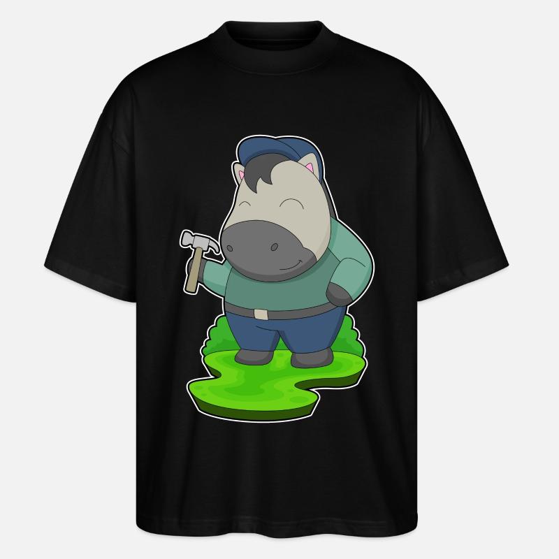 Cheval Artisan Marteau - T-shirt bio Blaster 2.0 coupe oversize Stanley/Stella Unisexe - noir