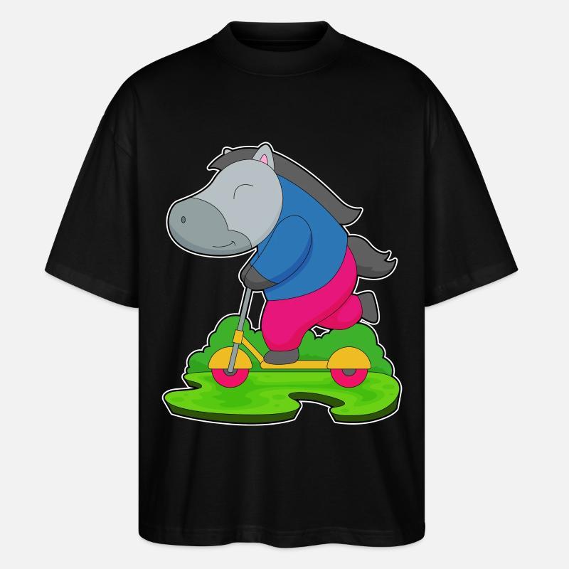 Trottinette à cheval - T-shirt bio Blaster 2.0 coupe oversize Stanley/Stella Unisexe - noir