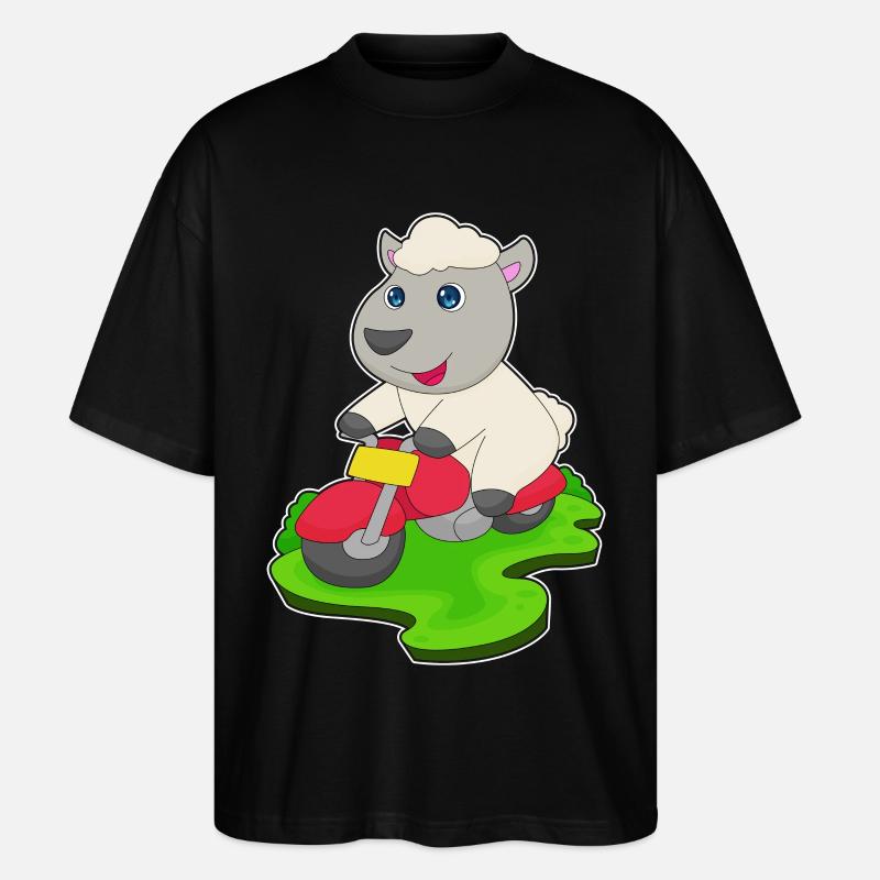 Sheep Scooter - Stanley/Stella Oversized Unisex Organic T-shirt Blaster 2.0 - black