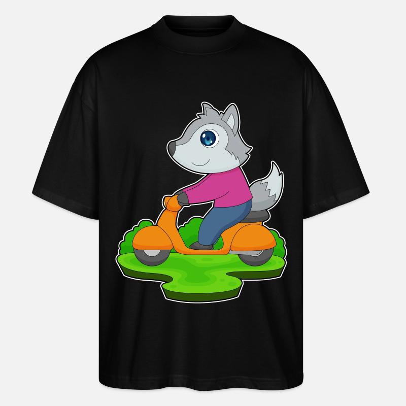 Trottinette Wolf - T-shirt bio Blaster 2.0 coupe oversize Stanley/Stella Unisexe - noir