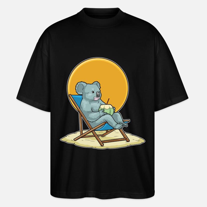 Koala Sommer Liege - Stanley/Stella Oversized Unisex Bio T-Shirt Blaster 2.0 - Schwarz