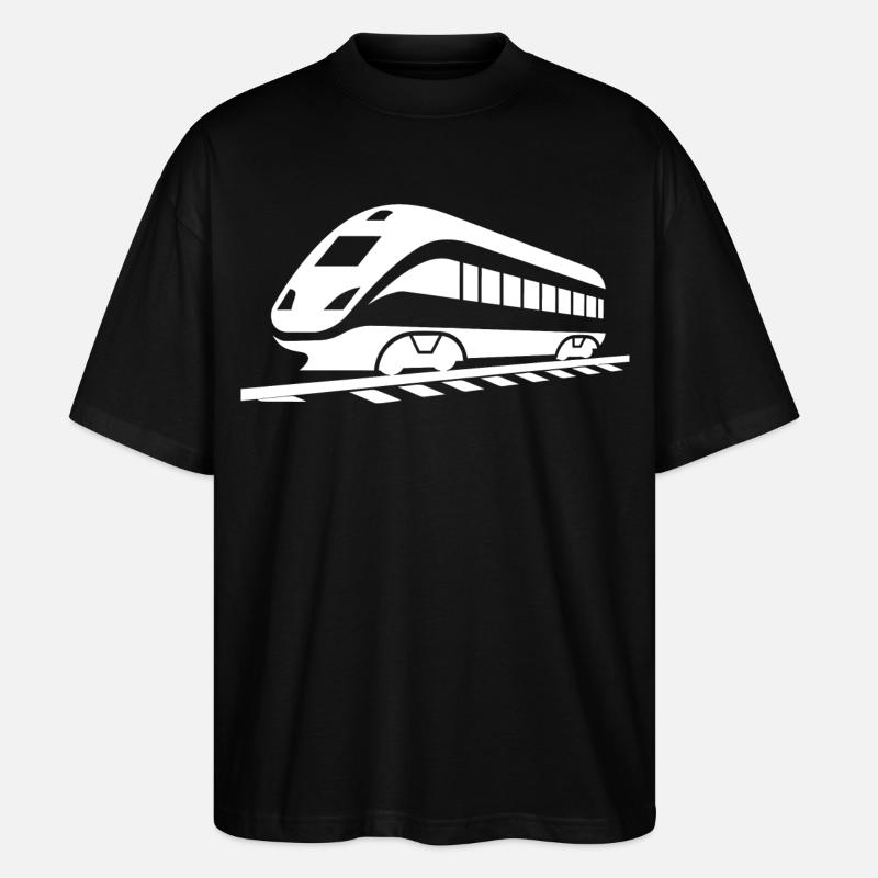 Eisenbahn Zeichnung - Stanley/Stella Oversized Unisex Bio T-Shirt Blaster 2.0 - Schwarz