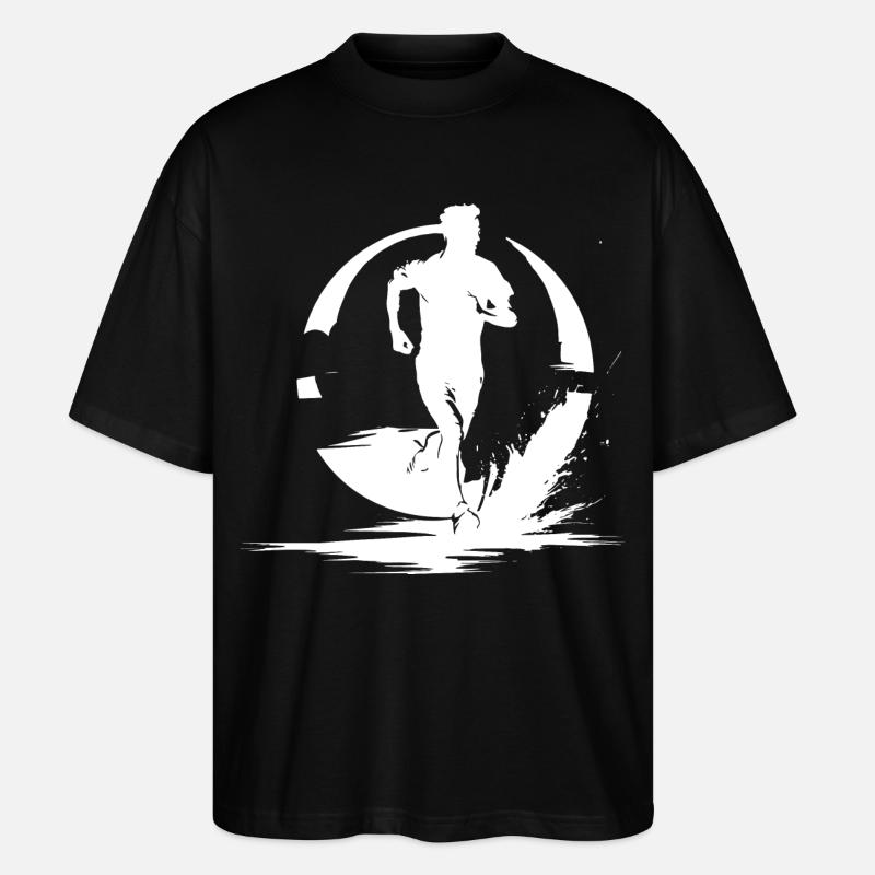 Dessin de garçon marathon - T-shirt bio Blaster 2.0 coupe oversize Stanley/Stella Unisexe - noir