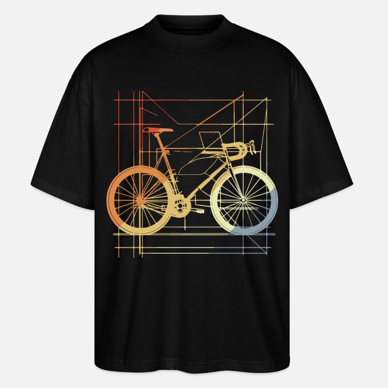 Bicycle Drawing Retro - Stanley/Stella Oversized Unisex Organic T-shirt Blaster 2.0 - black