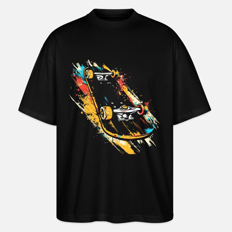 Skateboard Graffiti - Stanley/Stella Oversized Unisex Bio T-Shirt Blaster 2.0 - Schwarz