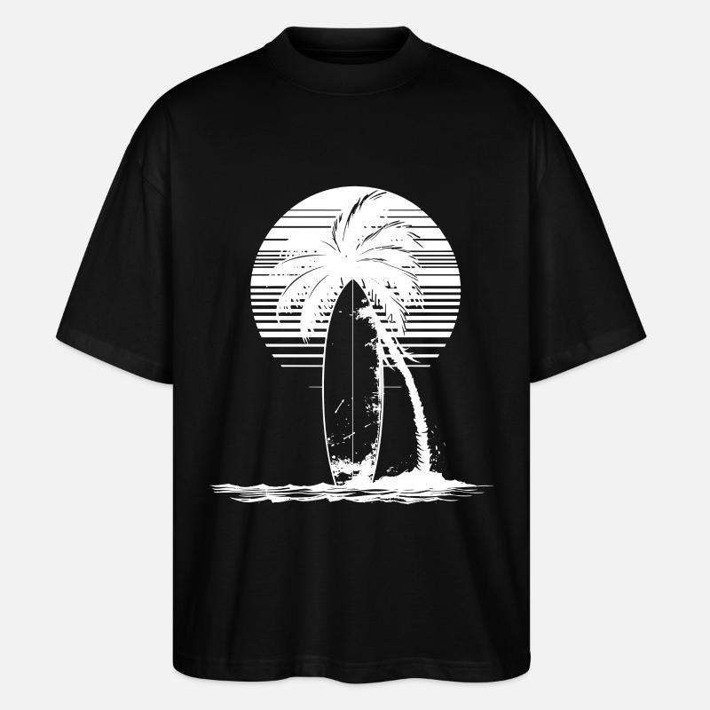 Dessin de planche de surf - T-shirt bio Blaster 2.0 coupe oversize Stanley/Stella Unisexe - noir