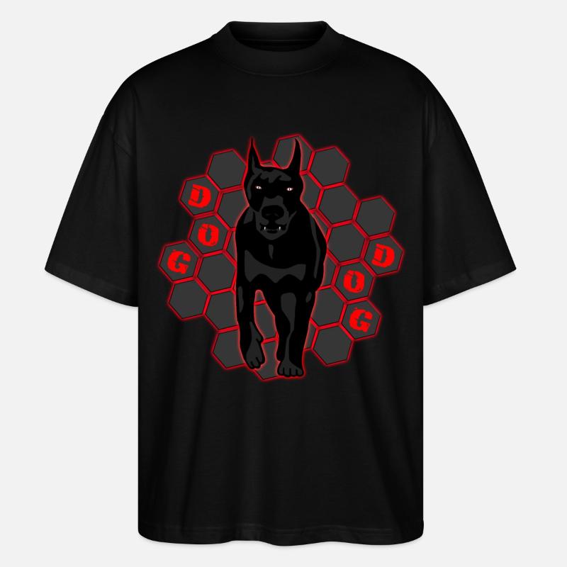 Dobermann Überlebender - Stanley/Stella Oversized Unisex Bio T-Shirt Blaster 2.0 - Schwarz