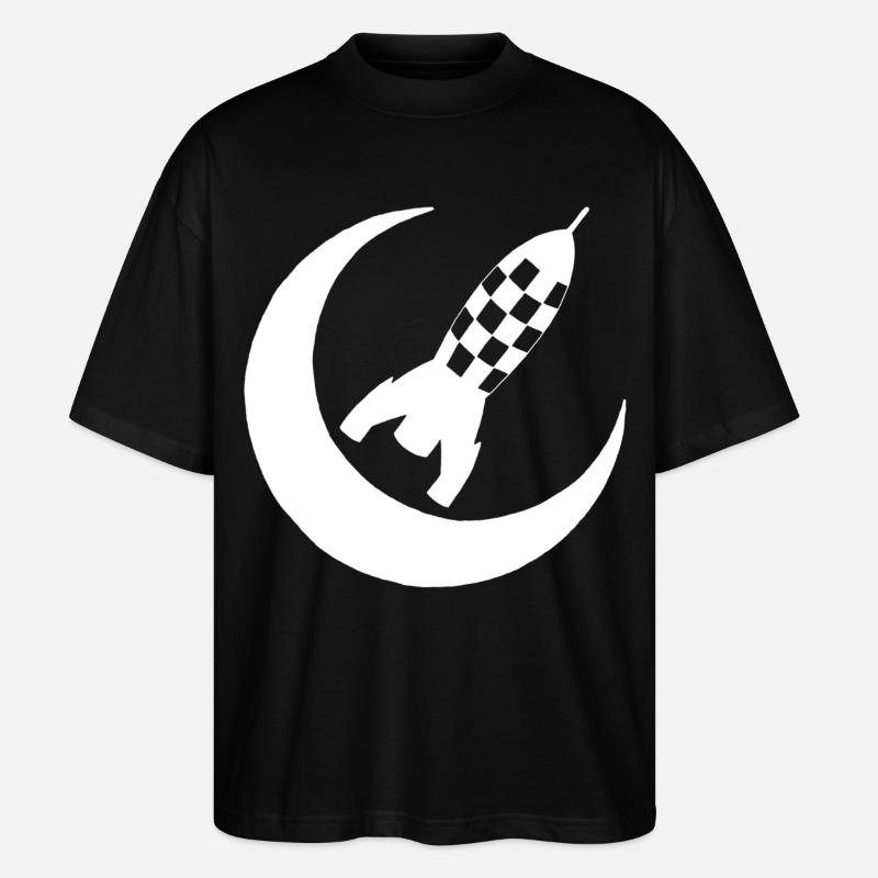 Weiße Rakete und Halbmond - Stanley/Stella Oversized Unisex Bio T-Shirt Blaster 2.0 - Schwarz
