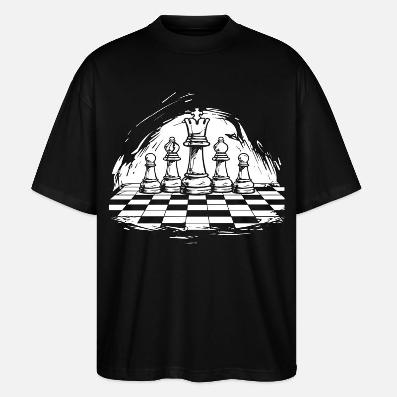 Schach Zeichnung - Stanley/Stella Oversized Unisex Bio T-Shirt Blaster 2.0 - Schwarz