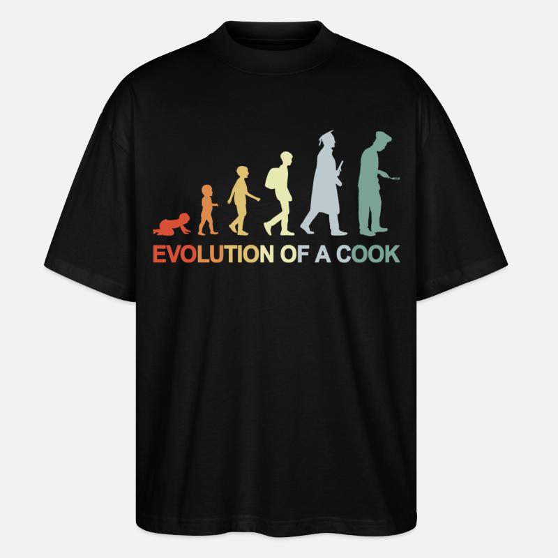 Evolution d’un cuisinier - T-shirt bio Blaster 2.0 coupe oversize Stanley/Stella Unisexe - noir