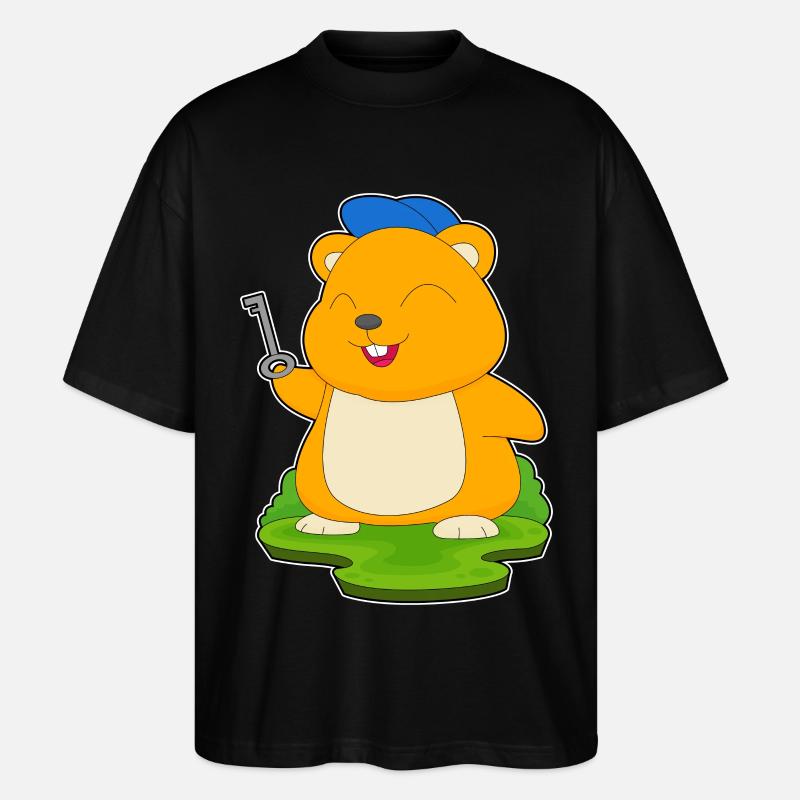 Clé du hamster - T-shirt bio Blaster 2.0 coupe oversize Stanley/Stella Unisexe - noir