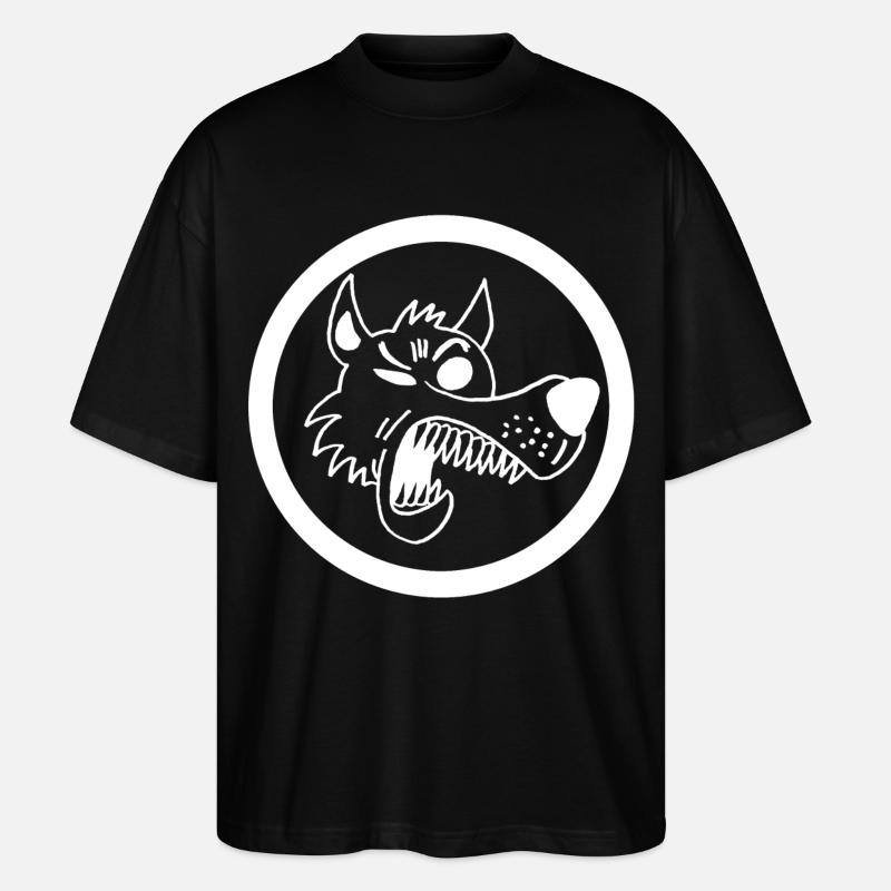 Funny wolf - Stanley/Stella Oversized Unisex Organic T-shirt Blaster 2.0 - black