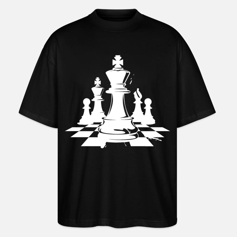 Schachfiguren Zeichnung - Stanley/Stella Oversized Unisex Bio T-Shirt Blaster 2.0 - Schwarz